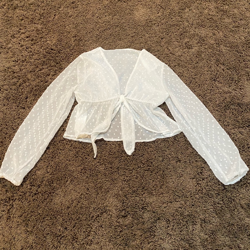 choies sheer lace white top size m